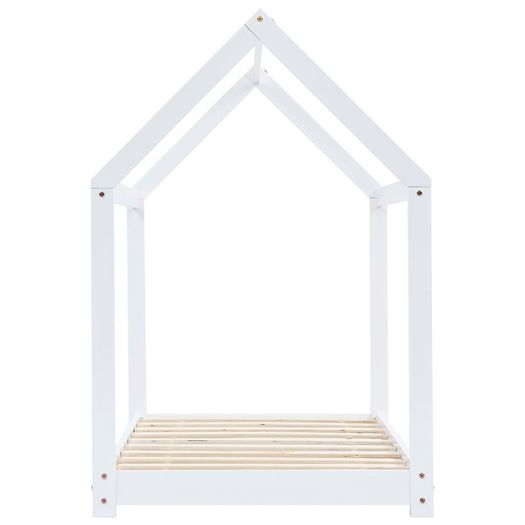 Kids Bed Frame White Solid Pine Wood 80x160 cm