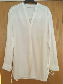 ZARA TRAFALUC Cotton Shirt Side-Laced White