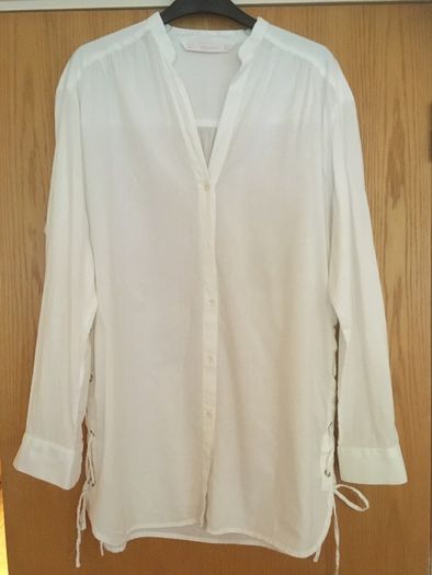 ZARA TRAFALUC Cotton Shirt Side-Laced White