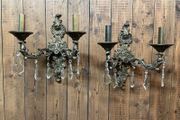 Large and Heavy Empire Style Brass Wall Lights