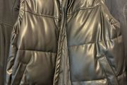 pull and bear faux leather gilet