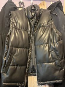 pull and bear faux leather gilet