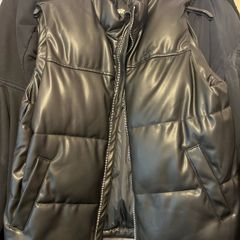 pull and bear faux leather gilet