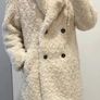 Zara Faux Fur Shearling Coat Ecru/Beige Size L Image 2