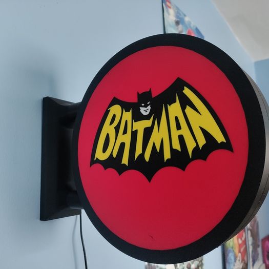 Batman Inspired LED Light Box Sign, Superhero Wall Light, Gaming Room Decor, Man Cave Sign, Comic Fan Gift, Bedroom Light