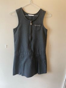 M&S grey pinafore (as new) age 8-9