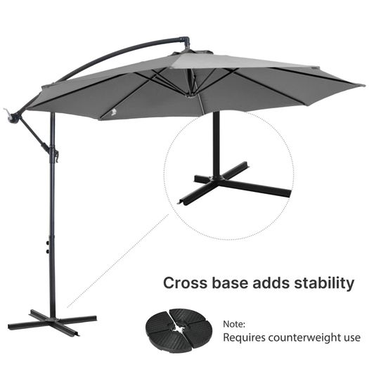 Cantilever Umbrella Parasol Hanging Banana Steel Dark Grey 3M Patio