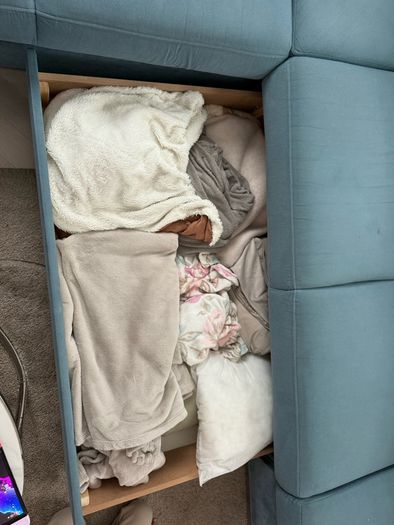 Corner sofa 2X3 with a sofa bed and storage