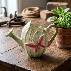 Majolica 2-Sided Butterfly Cabbage Watering Pail