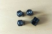 Brand New Mercedes Black Metal Dust Caps x4