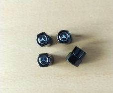Brand New Mercedes Black Metal Dust Caps x4