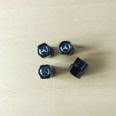 Brand New Mercedes Black Metal Dust Caps x4