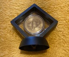Bitcoin Collectible Coin with Display Stand