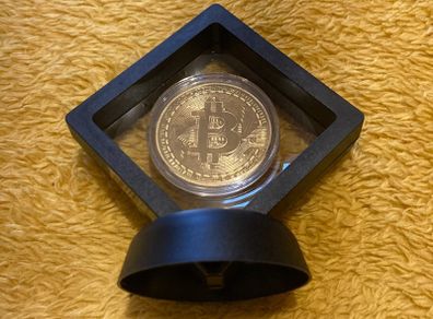 Bitcoin Collectible Coin with Display Stand