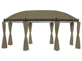 Gazebo with Curtains 520x349x255 cm Taupe 180 g/sq. meter