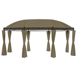 Gazebo with Curtains 520x349x255 cm Taupe 180 g/sq. meter