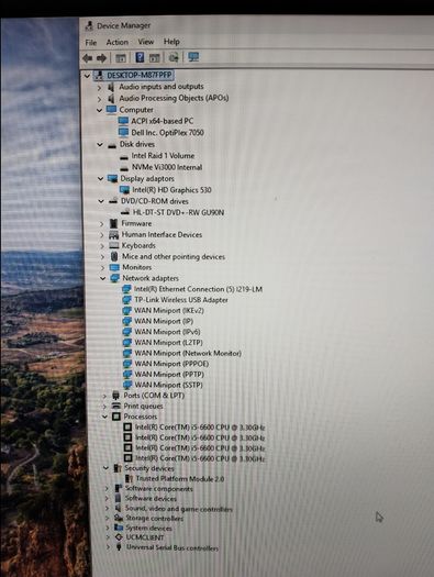 Dell OptiPlex 7050 MT (i5 6th Gen) and power cable