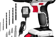Cordless Drill Driver 13pc, 1300 mAh Li-Ion Battery 20V Lithium-Ion Combi Drill, Electric Screwdriver Accessory Kit, LED Work Light, Suitable for Wood, Plastic and Metal (FREE POSTAGE)