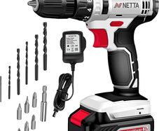 Cordless Drill Driver 13pc, 1300 mAh Li-Ion Battery 20V Lithium-Ion Combi Drill, Electric Screwdriver Accessory Kit, LED Work Light, Suitable for Wood, Plastic and Metal (FREE POSTAGE)