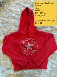 Red Converse All Star Chuck  Taylor hoodie towards fundraiser