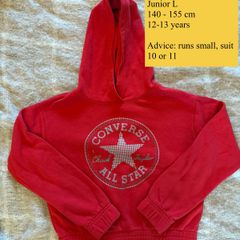 Red Converse All Star Chuck  Taylor hoodie towards fundraiser