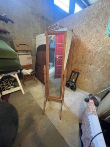 free standing full length pine mirror