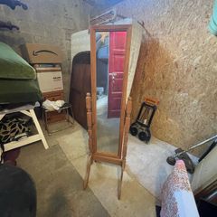free standing full length pine mirror