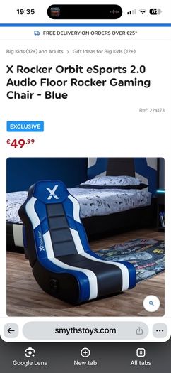 Rocker Orbit eSports 2.0 Audio Floor Rocker Gaming Chair Blue