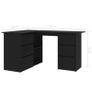 Corner Desk Black 145x100x76 cm Chipboard Image 8
