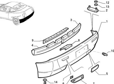 Genuine Fiat Coupe 1994-2000 ,rear Bumper Towing Eye Cover 175000599