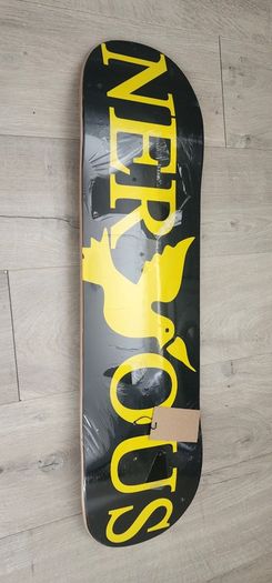 Nervous Brand New RRP50Eur Sp21 Classic Skateboard Deck - Black/Yellow - 8.0