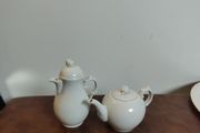 White porcelain teapot and coffee pot, Furstenberg seit 1747 west germany