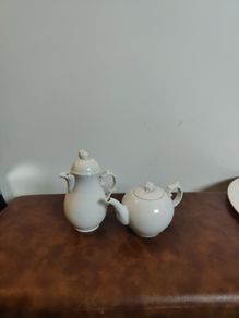 White porcelain teapot and coffee pot, Furstenberg seit 1747 west germany