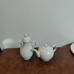 White porcelain teapot and coffee pot, Furstenberg seit 1747 west germany