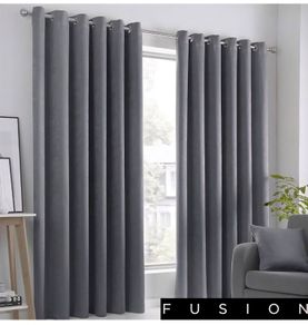 Grey charcoal curtains 46x90"