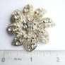 Vintage Gold Tone Metal Rhinestone Flower Pin Brooch Image 6