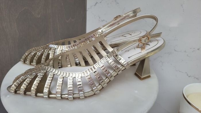 Una Healy Gold Slingbacks