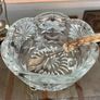 Vintage Pressed Cut Glass Footed Scalloped Starburst Sugar Candy Bowl England 1960s Image 9