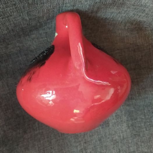 Mid century German/ Kreutz Crimson Fat Lave Vase