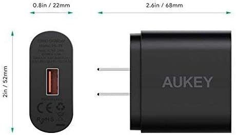 AUKEY Quick Charge 3.0 18W USB Wall Charger, Fast Charger Compatible with Samsung Galaxy Note8 / S9 /S8 / S8+, LG G6 / V30, HTC 10 and More | Qualcomm Certified - Brand New Sealed!