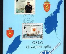 1980 Isle of Man 1980 Visit of King Olav V of Norway Stamp Miniature Sheet Commemorative Stamps Fine Used