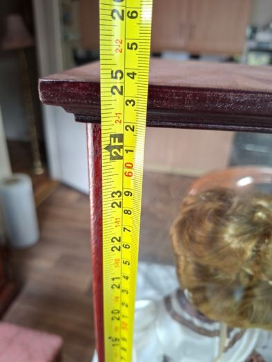 Collector's Porcelain Doll, In A very Large Mahogany Display Case, PRICE IS FOR 1 ONLY these came from a Pub contents,