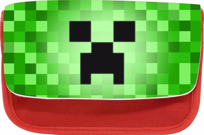 Personalised Minecart Creeper Zipped Pencil Makeup Case / back to school stationery