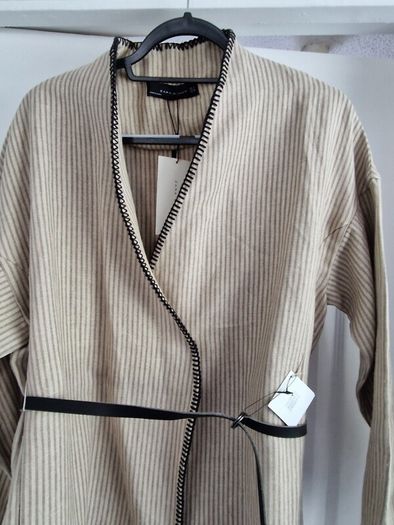 Zara bnwt cotton coat with belt