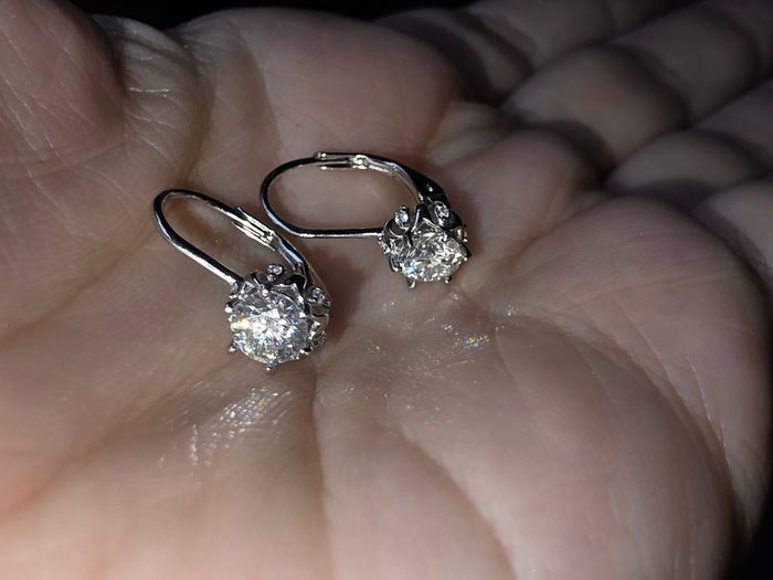 Sterling Silver 1/2 carat each, Moissanite drop earrings and pendant necklace set New