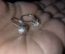 Sterling Silver 1/2 carat each, Moissanite drop earrings and pendant necklace set New