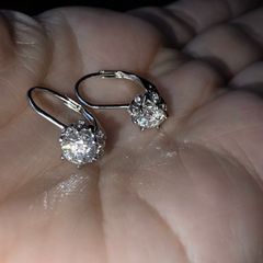 Sterling Silver 1/2 carat each, Moissanite drop earrings and pendant necklace set New