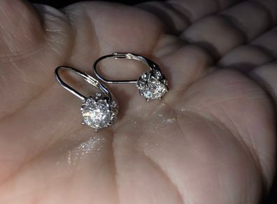 Sterling Silver 1/2 carat each, Moissanite drop earrings and pendant necklace set New