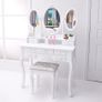 Dressing Table with 3 Mirror Stool Makeup with stool, 7 drawers Image 2