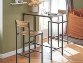 Industrial Style Table and 2 Bar Chairs Set Bar Table + Bar Stools Standing Table Bar Game High Table Chair